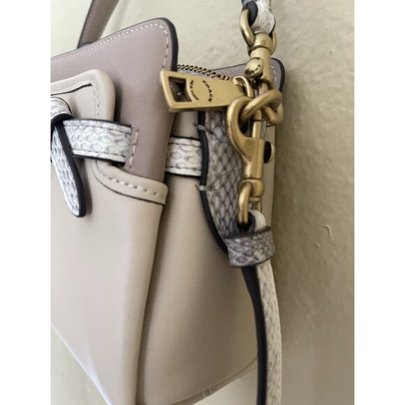 COACH Tate 18 Crossbody With Snakeskin C5371 Ivory Multi - Picture 6 of 11